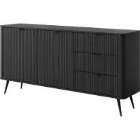 Furnlux Classic FURNLUX Credenza Lante Nero 163cm / Colore principale: Nero / Dimensioni: 163 x 81 x 38 cm