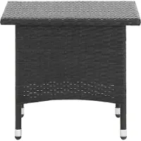 Syfax Tavolino da Tè Nero 50x50x47 cm in Polyrattan