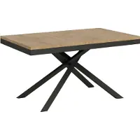 Ityhome - Tavolo allungabile 160/264x90 cm Karida Evolution quercia natura telaio e gambe antracite