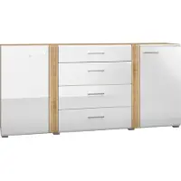 Furnlux Classic FURNLUX Credenza Adagio Rovere e Bianco Puro Lucido 190cm / Colore principale: Bianco / Dimensioni: 190 x 90 x 42 cm