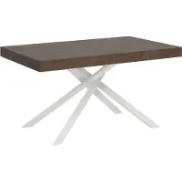 Ityhome - Tavolo allungabile 140/400x90 cm Karida noce gambe bianche