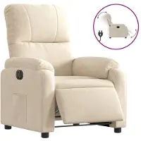 Syfax Poltrona Reclinabile Elettrica Beige in Tessuto di Microfibra