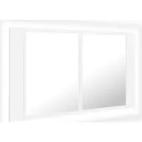 Syfax Armadietto a Specchio con Luci LED Bianco 80x12x45 in Acrilico
