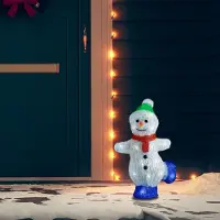 The Living Store LED figura natalizia pupazzo di neve acrilico per interni ed esterni 30 cm