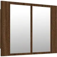 Syfax Mobile Specchio LED Rovere Marrone 60x12x45cm Legno Multistrato