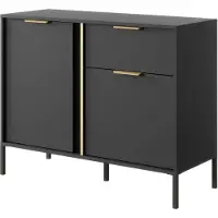 Furnlux Classic FURNLUX Credenza Lars Nero 103cm / Hauptfarbe: Schwarz / Dimensioni: 103 x 40 x 81 cm