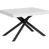 Ityhome - Tavolo allungabile 130/390x90 cm Karida bianco frassino gambe antracite