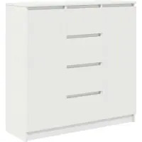 Syfax Credenza con Cassetti Bianco 100,5x35x98,5 cm Legno Multistrato