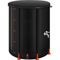 StarTech.com Cisterna per l'acqua piovana / Serbatoio pieghevole per l'acqua piovana - Capacità 201 L - PVC 1000D - Con rubinetto - Con set di troppo pieno - Portatile - Nero