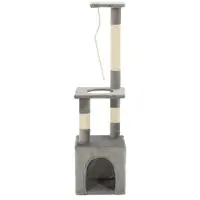 Syfax Albero per Gatti con Tiragraffi in Sisal 109 cm Grigio