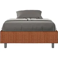 Ityhome - Letto una piazza e mezza senza rete imbottito 120x210 tessuto Labirinto 4 arancio Azelia