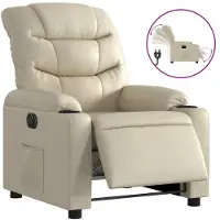Sonstiges Poltrona Reclinabile Elettrica Crema in Pelle finta