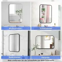 Northix Specchio da bagno 70 x 50 cm grande specchio cosmetico con pellicola infrangibile rettangolare