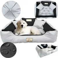 AIO Factory Cuccia per cani, divanetto impermeabile, 75x65 cm, spazio per il nome, lettiera, cuscini, divanetto, divano, recinto