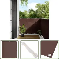 The Living Store Paravento per balconi marrone 120x700 cm 100 % Poliestere-Oxford