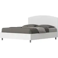 Ityhome - Letto contenitore 160x200 struttura bianco frassino testata Pelle finta bianco Antilia