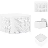 vidaXL Tavolino bianco 54×54×36,5 cm in plastica - Tavoli da giardino