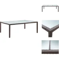 vidaXL Tavolo da pranzo da giardino marrone 200x150x74 cm in poly rattan - Tavoli da giardino