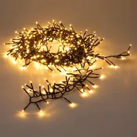 Spetebo Catena luminosa a cascata per esterni, luce bianca calda, con timer e spina di corrente - 7,4 metri / 576 LED - Catena luminosa natalizia per esterni con 8 funzioni