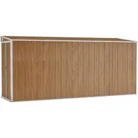 Syfax Casetta da giardino a muro marrone 118x382x178 cm in acciaio zincato