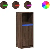 Syfax Credenza con LED Rovere Marrone 38x34x100 cm Legno Multistrato