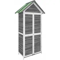 Syfax Rimessa da Giardino Grigia 89x52,5x175cm Legno Massello di Pino