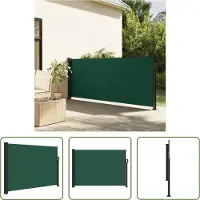 The Living Store Tenda laterale estensibile Verde scuro 140x500 cm