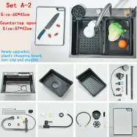 OEM Lavello da cucina, struttura in acciaio inox, bocca estraibile, 60X45 set A-2