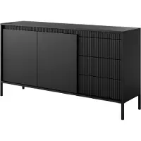 Furnlux Classic Credenza FURNLUX Sensation Black 153 cm / Colore principale: Nero / Dimensioni: 153 x 81 x 39 cm