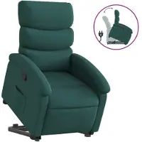 Syfax Poltrona Alzapersona Reclinabile Verde Scuro in Tessuto