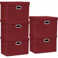 Sonstiges TYEERS Contenitore grande con coperchio 5 pezzi 44x30x29 cm Vino rosso