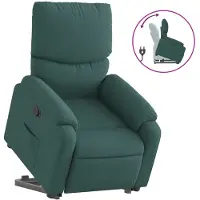 Syfax Poltrona Alzapersona Reclinabile Verde Scuro in Tessuto