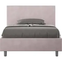 Ityhome - Letto una piazza e mezza contenitore imbottito 120x210 microfibra glicine Adele