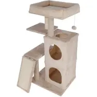 Kerbl Tiragraffi ALESSIA 100 cm, morbido, cuccia a 2 piani, ampia superficie di riposo con cuscino, pallina di peluche integrata