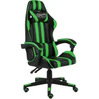 Syfax Sedia da Gaming Nero e Verde in Pelle finta