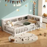 Merax daybed 90x200cm, daybed con contenitore e balaustra, divano letto con presa e USB, letto per bambini, letto per ragazzi, bianco