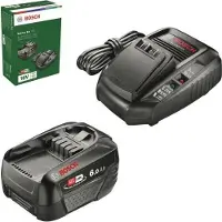 Bosch Starter Set 18V, batteria 6,0Ah, caricabatteria AL18-44, sistema di batterie POWER FOR ALL 18V