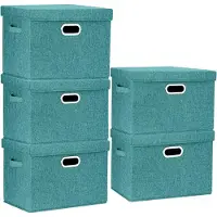 Sonstiges Contenitore con coperchio Grande tessuto 5 pezzi Aqua Deep 44x30x29 cm