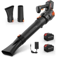 StarTech.com Soffiatore per foglie - Batteria da 21 V - 3 livelli - 2 batterie da 4,5 Ah e caricabatterie - Velocità dell'aria 49 m/s - Nero