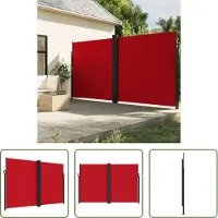 The Living Store Tenda laterale estensibile rossa 220x1200 cm