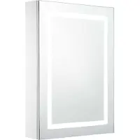 Syfax Armadietto Bagno con Specchio e LED 50x13x70 cm