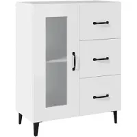 Syfax Credenza Bianca 69,5x34x90 cm in Legno Multistrato