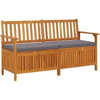 The Living Store Panca con cuscini 148 cm in legno massiccio di acacia