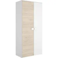 Dmora Guardaroba 2 Ante Firmin 53x202h cm Bianco, Appendiabiti 2 Ante