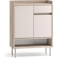 Furnlux Classic FURNLUX Credenza Voco Rovere e Beige 70cm / Colore principale: Beige / Dimensioni: 70 x 95 x 34 cm