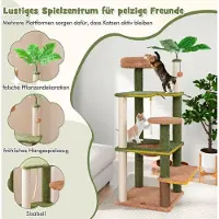 B2X Tiragraffi per gatti domestici alto 152 cm, torre per gatti a più piani con pali in sisal