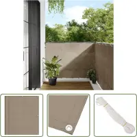 The Living Store Paravento per balcone Taupe 120x700 cm 100 % poliestere Oxford