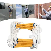 StarTech.com Scala di fuga - Scala di salvataggio in corda - 6 m - Con moschettoni - Portata 200 kg - Diametro corda 18 mm - Larghezza 28 cm - Bianco puro
