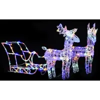 The Living Store Renna e slitta Decorazione natalizia 160 LED 130 cm acrilico