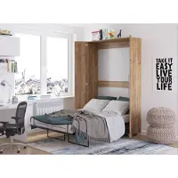 Homlando Letto a parete Armadio letto TEDDY 120x200 Gold Craft Oak Letto verticale a scomparsa a parete, armadio letto a scomparsa, armadio con letto a scomparsa integrato, letto funzionale incl. rete a doghe